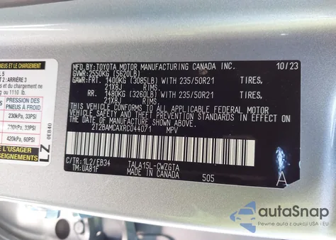 2024 Lexus Rx 350 F Sport Handling z USA, uszkodzony, nr VIN 2T2BAMCAXRC044071